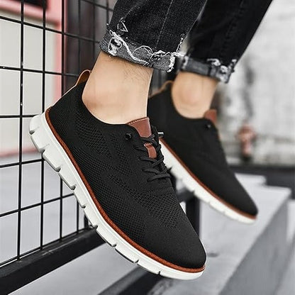 Knit Fabric Casual Shoes with Wide Toe Box and Slip On Style