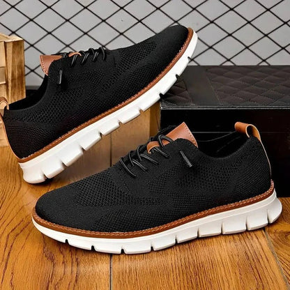 Knit Fabric Casual Shoes with Wide Toe Box and Slip On Style