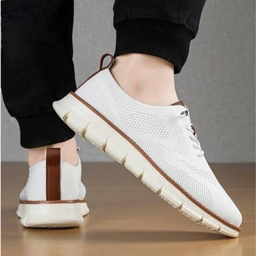 Knit Fabric Casual Shoes with Wide Toe Box and Slip On Style