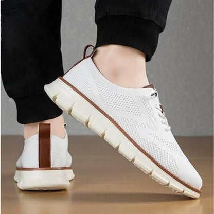 Knit Fabric Casual Shoes with Wide Toe Box and Slip On Style