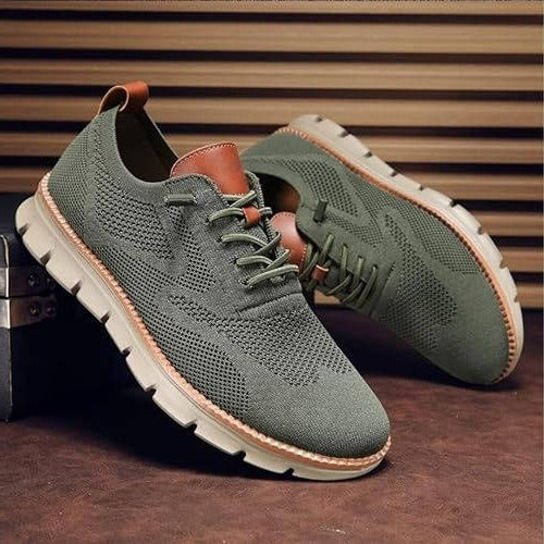 Knit Fabric Casual Shoes with Wide Toe Box and Slip On Style