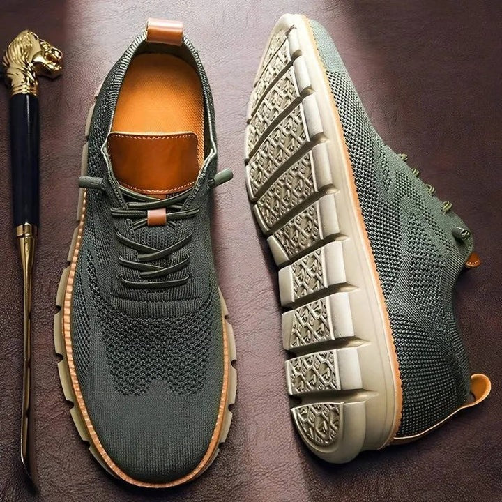 Knit Fabric Casual Shoes with Wide Toe Box and Slip On Style