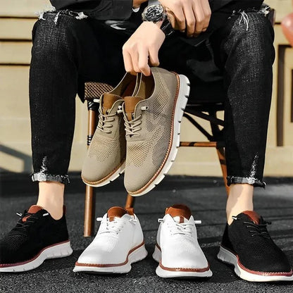 Knit Fabric Casual Shoes with Wide Toe Box and Slip On Style
