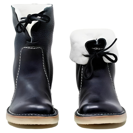 Mens Wool Lined Leather Boots for Outdoor Wear