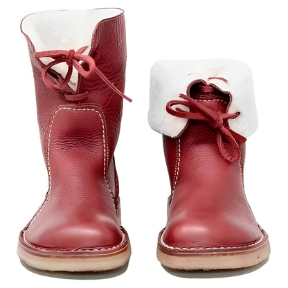 Mens Wool Lined Leather Boots for Outdoor Wear