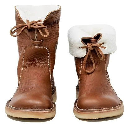 Mens Wool Lined Leather Boots for Outdoor Wear