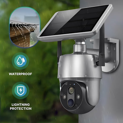 Solar Powered Wireless Outdoor Security Camera with 1080P Video and Color Night Vision