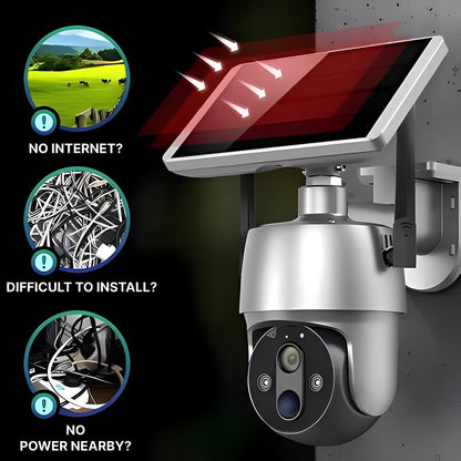 Solar Powered Wireless Outdoor Security Camera with 1080P Video and Color Night Vision