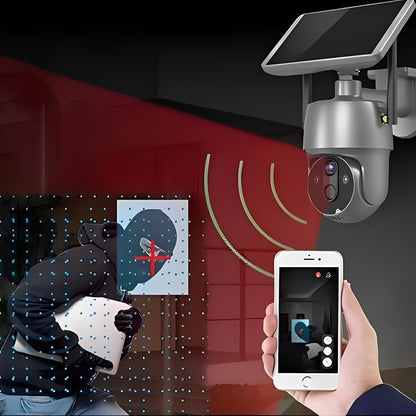 Solar Powered Wireless Outdoor Security Camera with 1080P Video and Color Night Vision