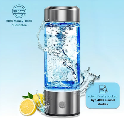 Portable Hydrogen Water Bottle with USB Rechargeable Base