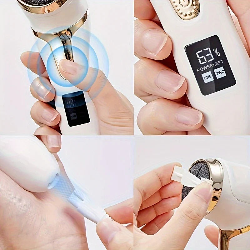Rechargeable Electric Foot File with Rotating Roller Head