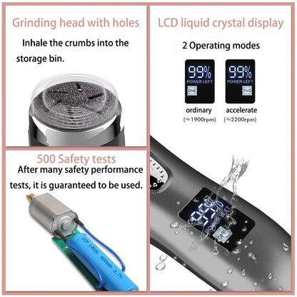 Rechargeable Electric Foot File with Rotating Roller Head