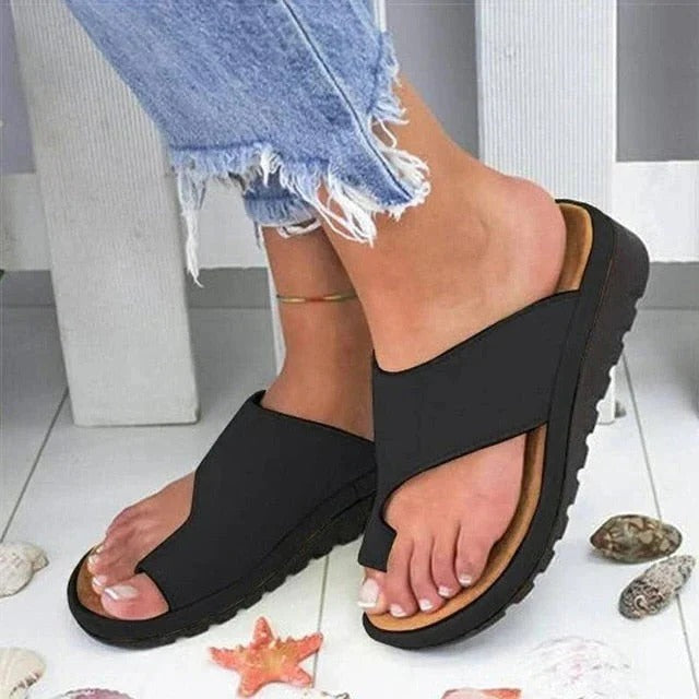 Slip On Sandals with PU Leather Upper