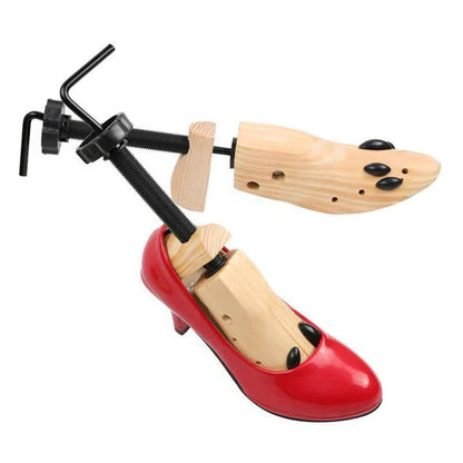 Wood Shoe Trees with Adjustable Fit for Shoe Shape Support