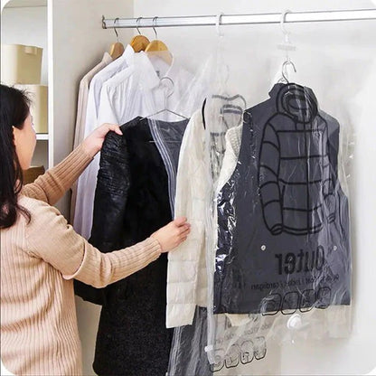 Hanging Vacuum Storage Bags for Closet Organization, Set of 4