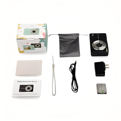 Portable Retro Inspired Digital Camera with Built-In Screen