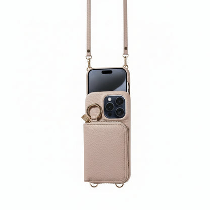 Leather Wallet Case for iPhone with Card Slots and Zipper Closure