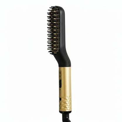 Portable Mini Beard Straightening Brush with Ceramic Heating Technology
