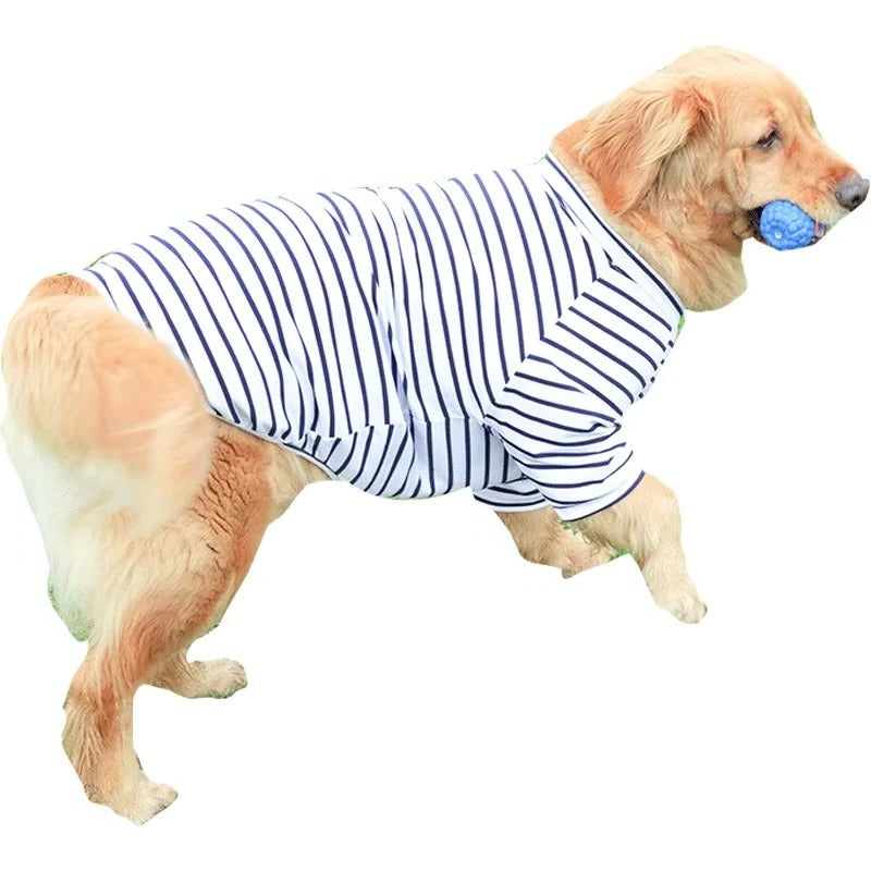 Summer Dog Clothing Cotton Stripe T Shirt Lightweight Fit