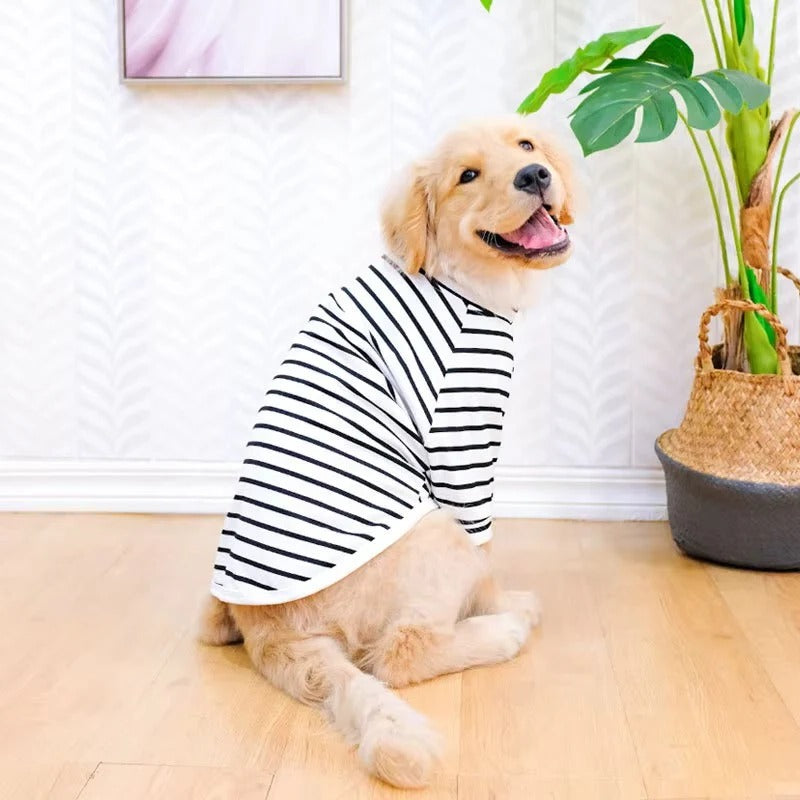 Summer Dog Clothing Cotton Stripe T Shirt Lightweight Fit