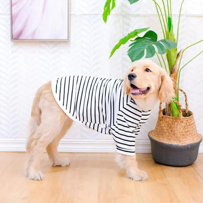 Summer Dog Clothing Cotton Stripe T Shirt Lightweight Fit