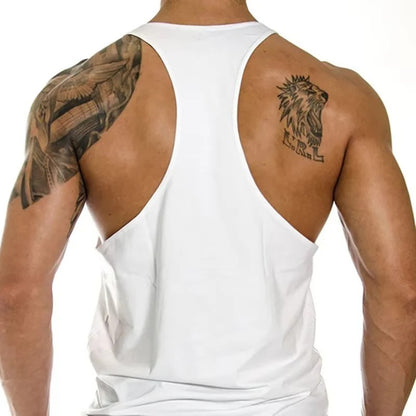Men’s Cotton Stringer Tank Top with Y Back Design for Gym Wear
