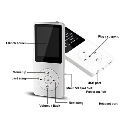 Portable High Fidelity Music Player with 1.8 Inch Screen and Bluetooth Connectivity
