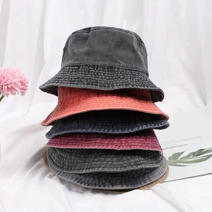 Foldable Denim Bucket Hat with Versatile Style and Comfortable Cotton Material