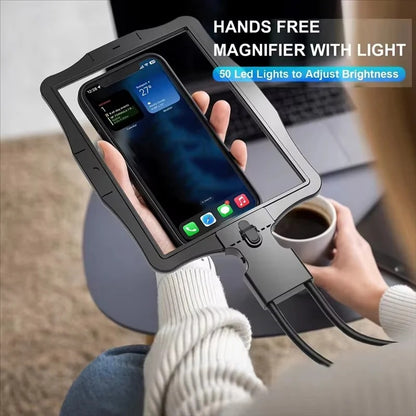 Adjustable Hands Free Magnifying Glass with LED Lighting and 3X Zoom