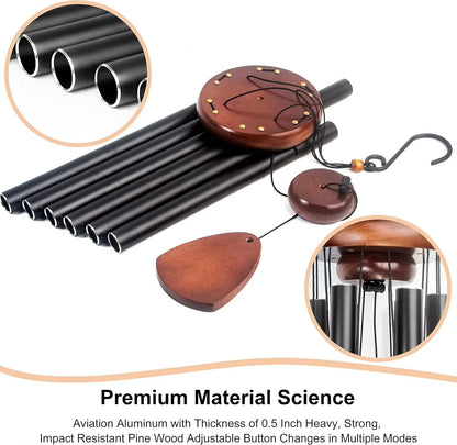 Outdoor Wind Chimes with Aluminum Tubes and Wooden Accents