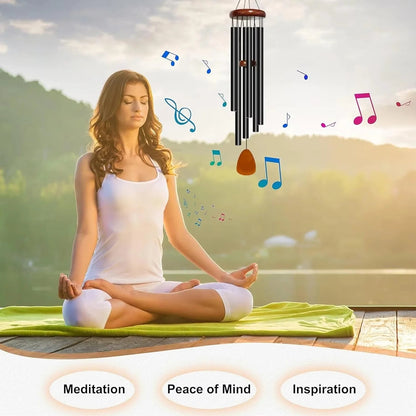 Outdoor Wind Chimes with Aluminum Tubes and Wooden Accents