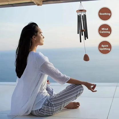 Outdoor Wind Chimes with Aluminum Tubes and Wooden Accents