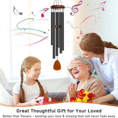 Outdoor Wind Chimes with Aluminum Tubes and Wooden Accents