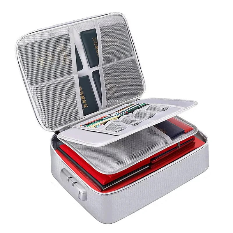 Portable Document Organizer with Reinforced Handles and Zippers