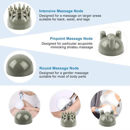 Dual Vibration Handheld Electric Massager with Adjustable Intensity
