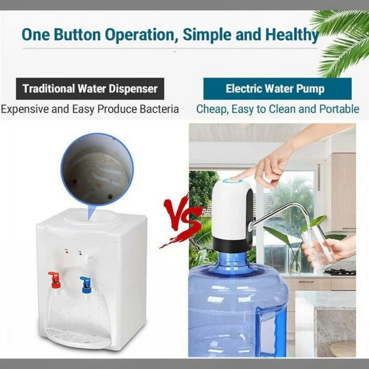 Automatic Bottled Water Pump with One Button Operation