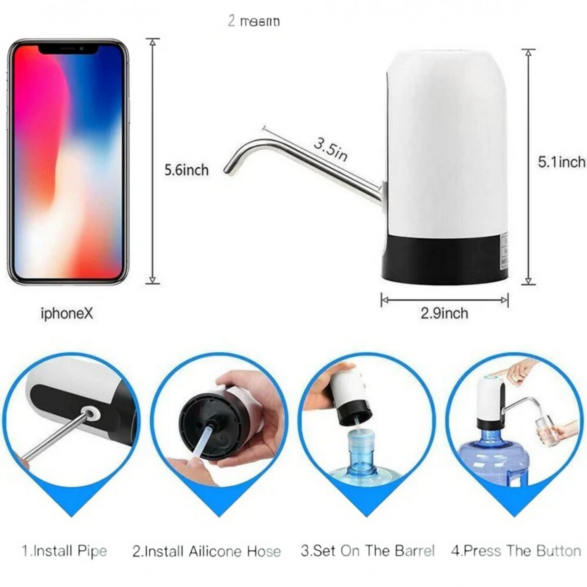 Automatic Bottled Water Pump with One Button Operation