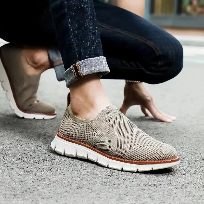 Slip On Running Shoes with Knitted Textile Upper