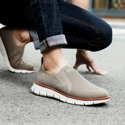 Slip On Running Shoes with Knitted Textile Upper