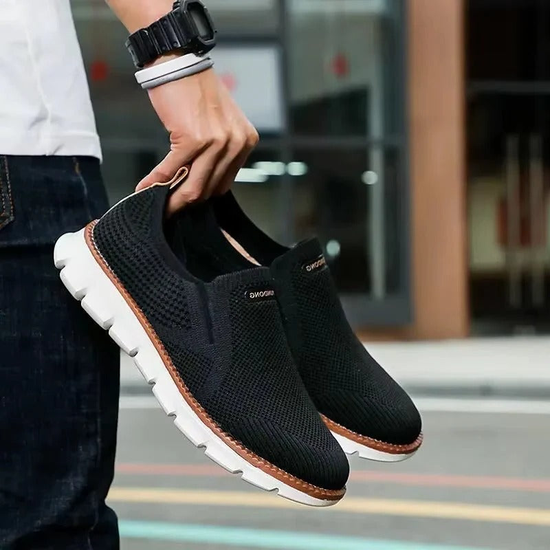 Slip On Running Shoes with Knitted Textile Upper