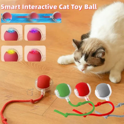 Motorized Rolling Cat Toy with Fiber Tail Design