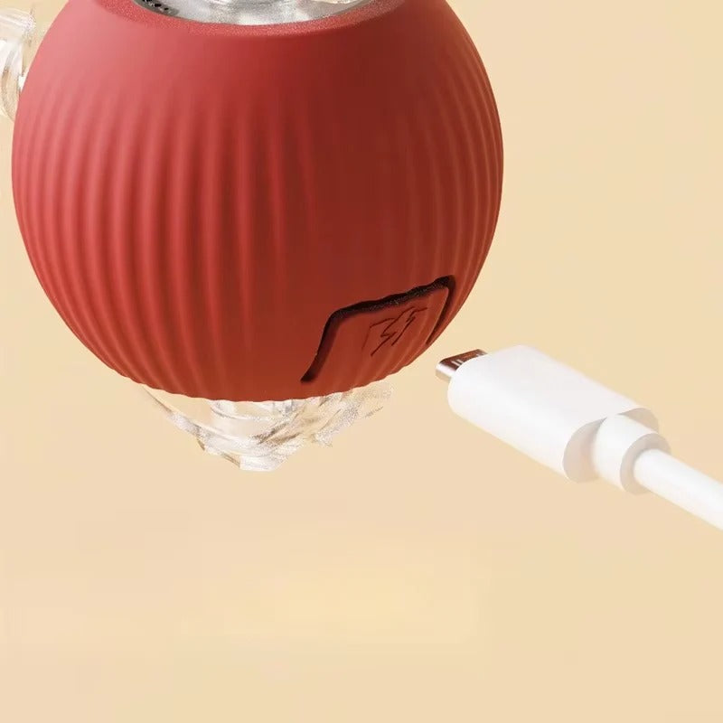 Motorized Rolling Cat Toy with Fiber Tail Design