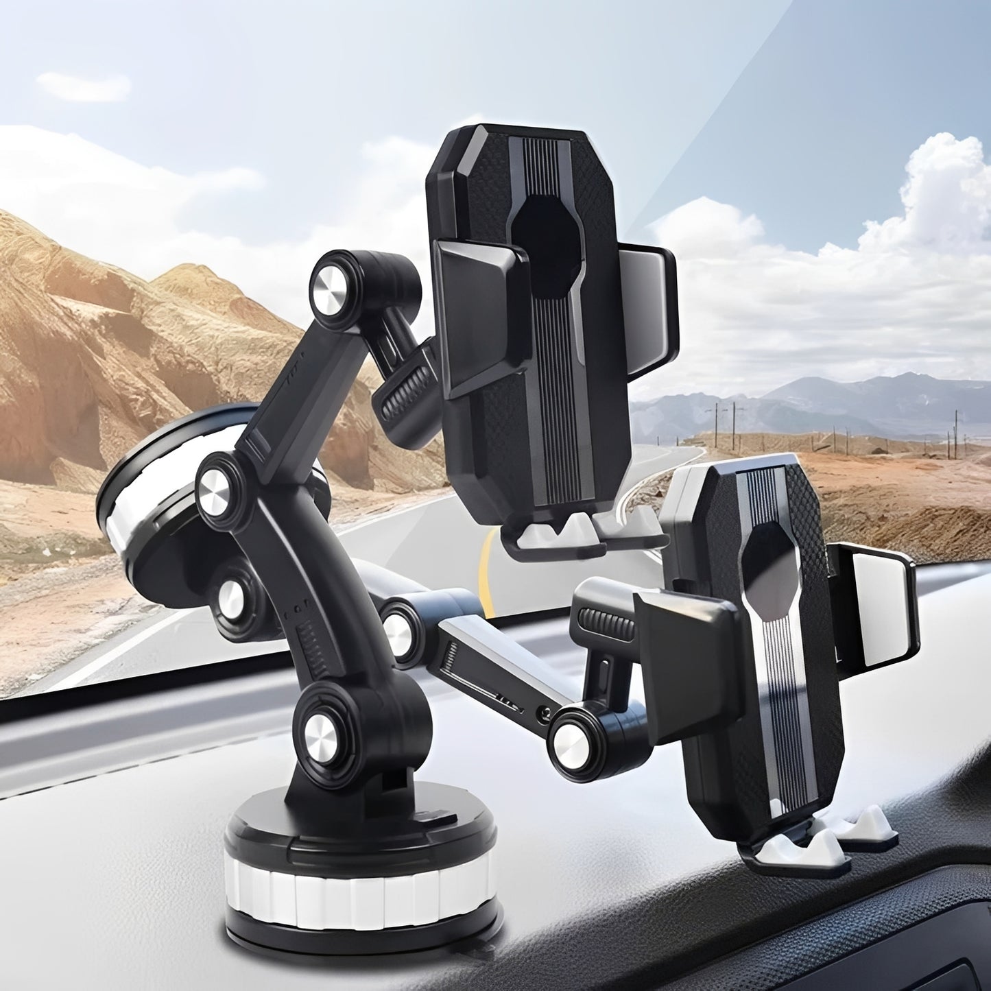 Adjustable Car Phone Mount for Dashboard and Windshield Use
