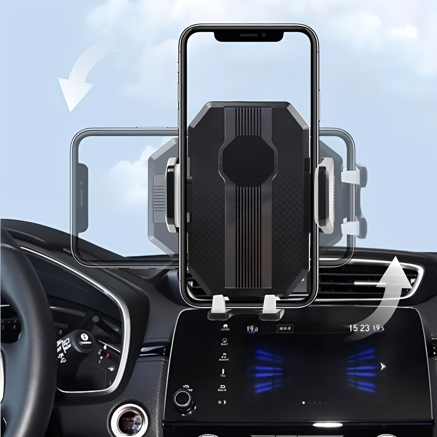 Adjustable Car Phone Mount for Dashboard and Windshield Use