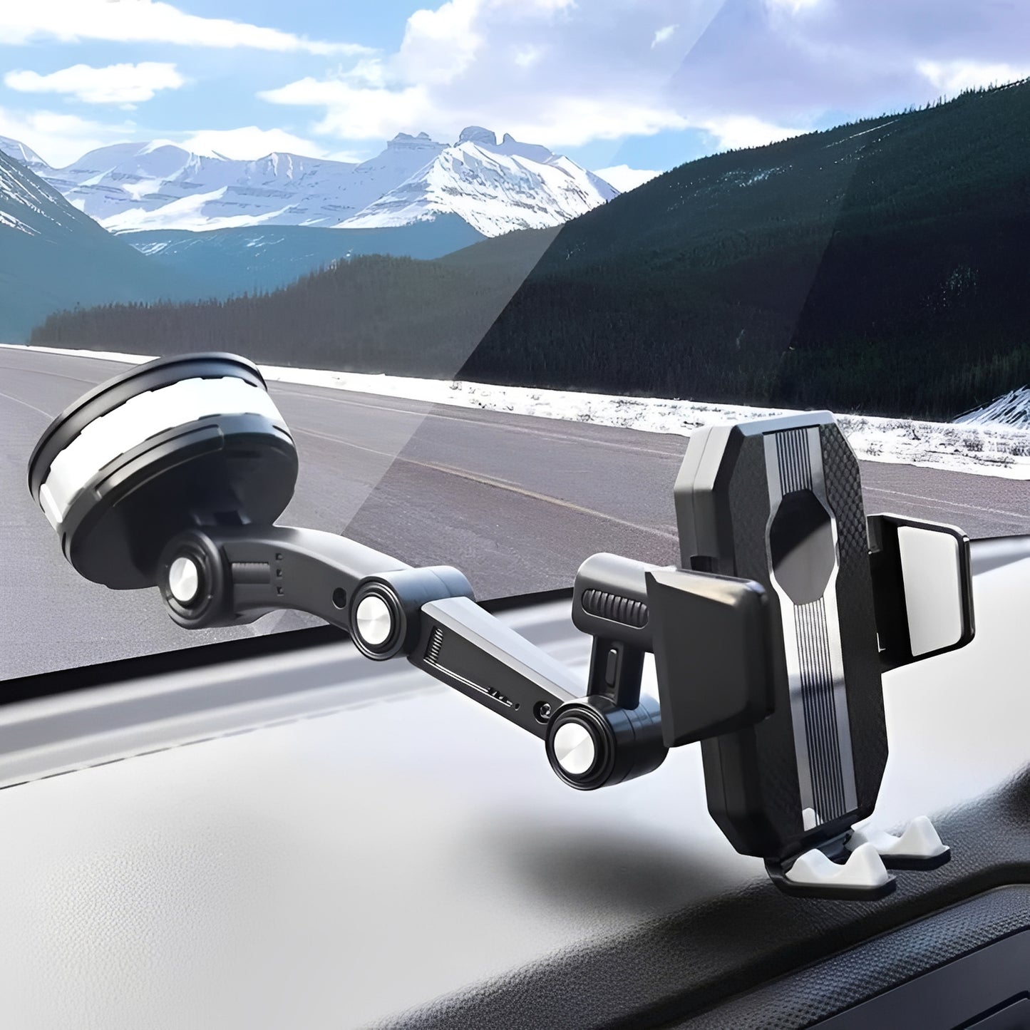 Adjustable Car Phone Mount for Dashboard and Windshield Use