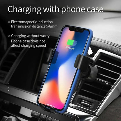 Cordless Car Phone Charger with Automatic Locking Arms