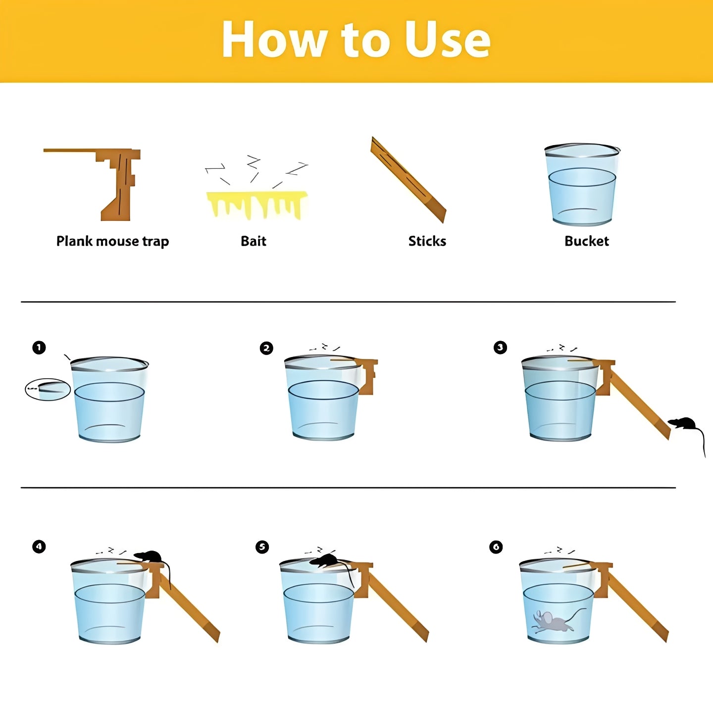 Reusable Walk Plank Bucket Trap Attachment