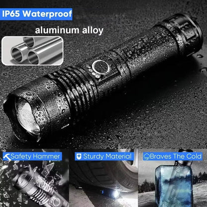 Rechargeable LED Flashlight with Adjustable Beam