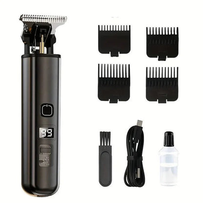 Rechargeable Hair Trimmer with Detachable Blade and LED Indicator