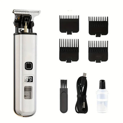 Rechargeable Hair Trimmer with Detachable Blade and LED Indicator